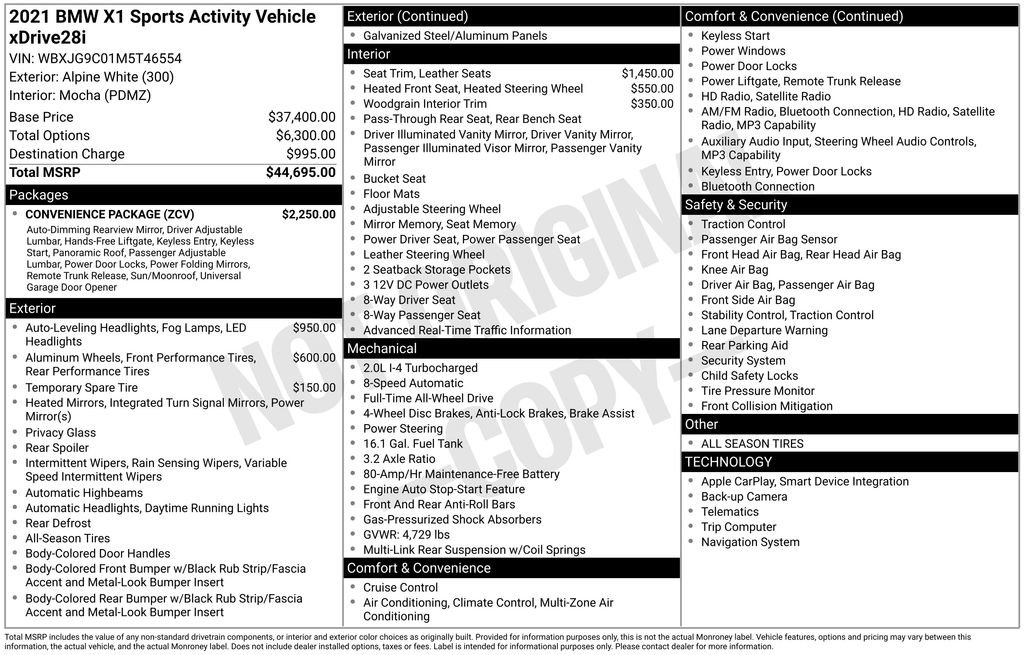 Used 2021 BMW X1 xDrive28i w/ Convenience Package AWD/4WD image 39