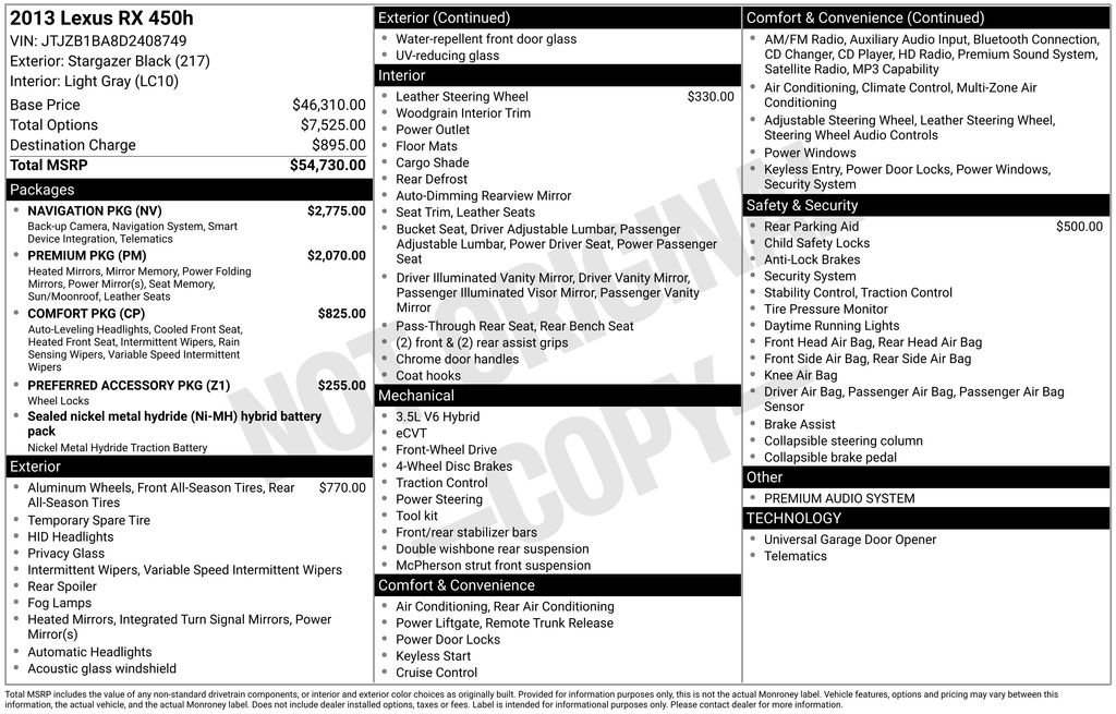 Used 2013 Lexus RX 450h FWD w/ Navigation Pkg image 4