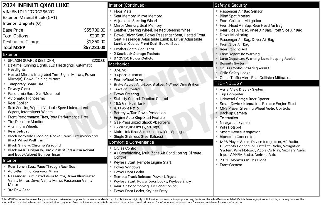 Used 2024 INFINITI QX60 Luxe FWD image 5