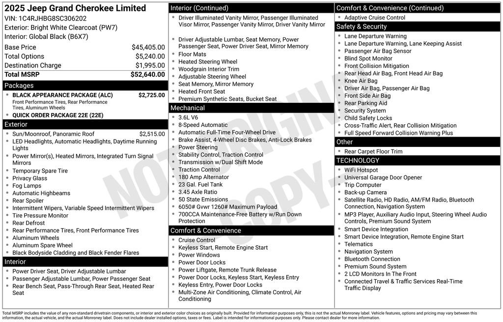 Certified 2025 Jeep Grand Cherokee Limited w/ Black Appearance Package AWD/4WD image 40