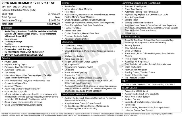 New 2026 GMC Hummer EV SUV AWD/4WD image 9