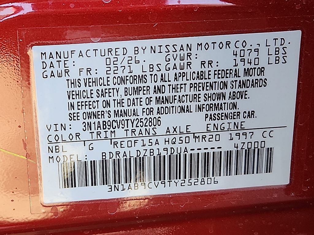 New 2026 Nissan Sentra SV w/ Floor Mat Package FWD image 10