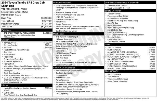 Used 2024 Toyota Tundra SR5 w/ TRD Sport Premium Package image 10
