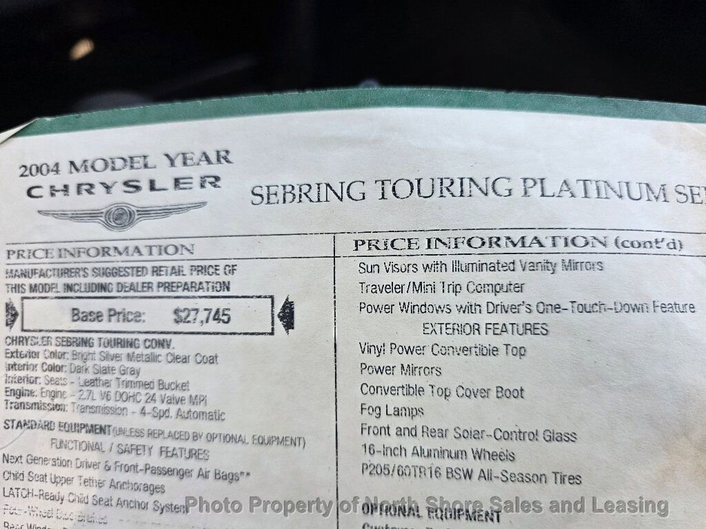 Used 2004 Chrysler Sebring LXi image 76