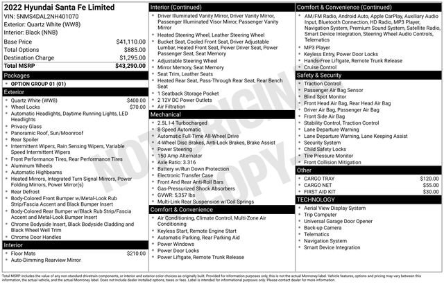 Used 2022 Hyundai Santa Fe Limited image 10
