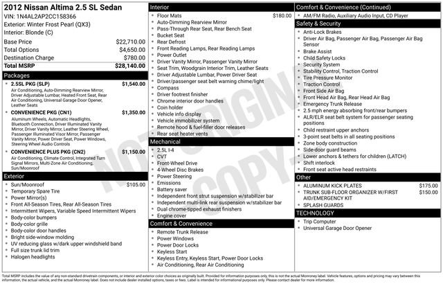 Used 2012 Nissan Altima 2.5 SL w/ 2.5SL Pkg image 12