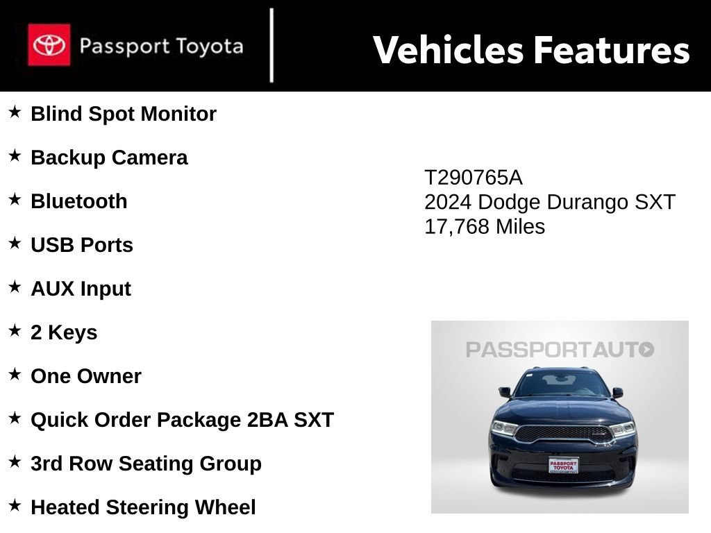 Used 2024 Dodge Durango SXT w/ 3rd Row Seating Group AWD/4WD image 10
