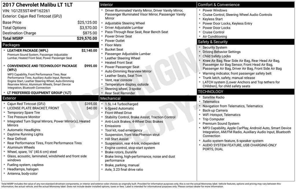 Certified 2017 Chevrolet Malibu LT w/ Leather Package FWD image 2