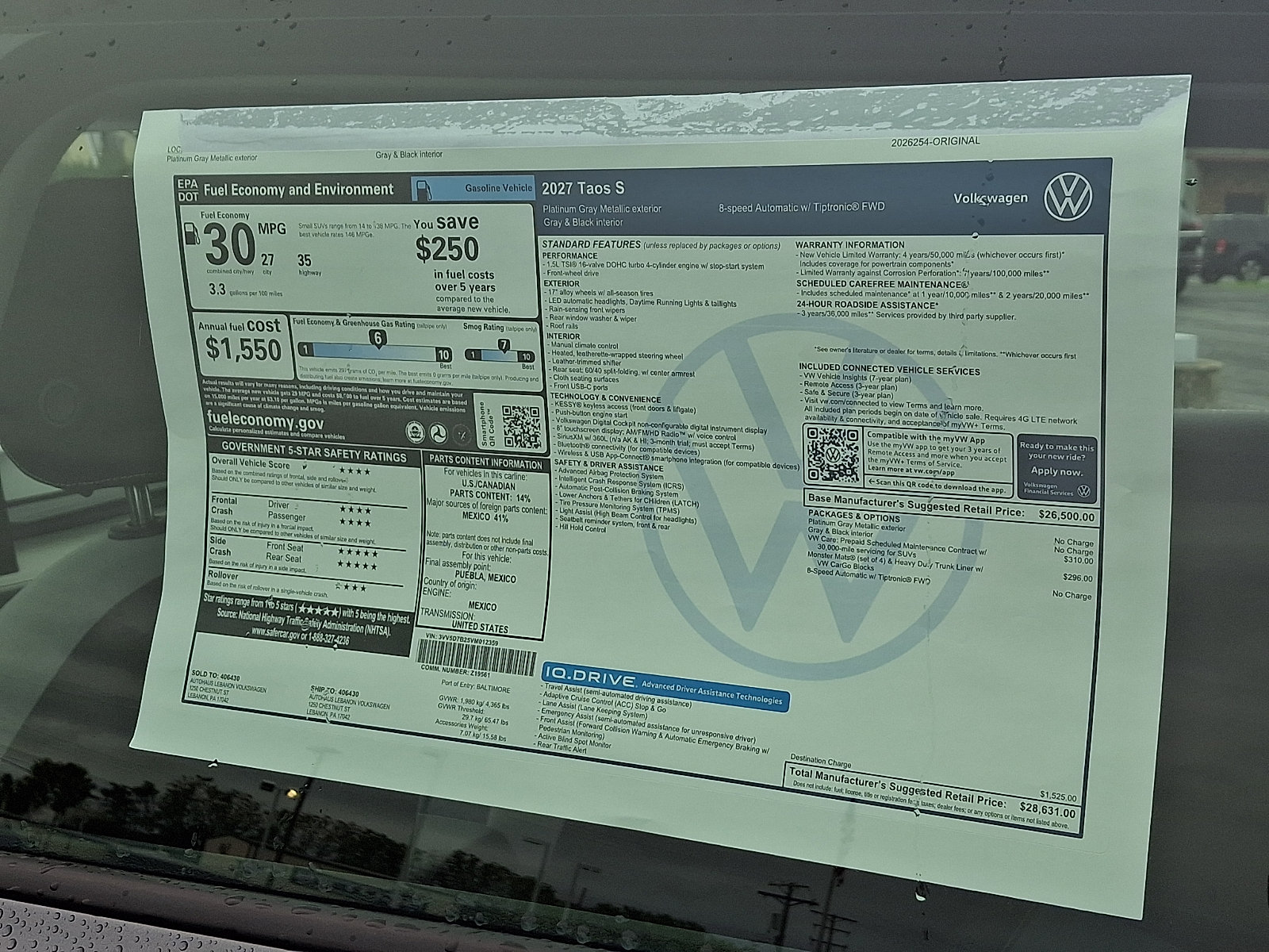 New 2027 Volkswagen Taos S FWD image 4