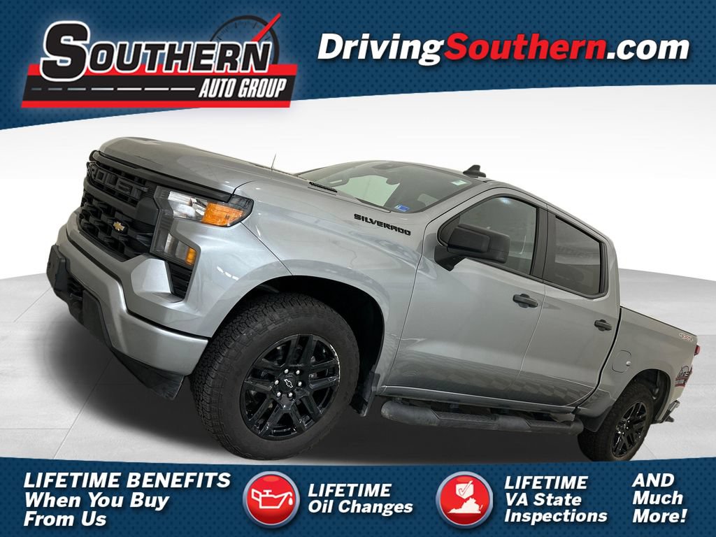 Used 2025 Chevrolet Silverado 1500 Custom w/ Turbomax Blackout Package AWD/4WD 360° Tour