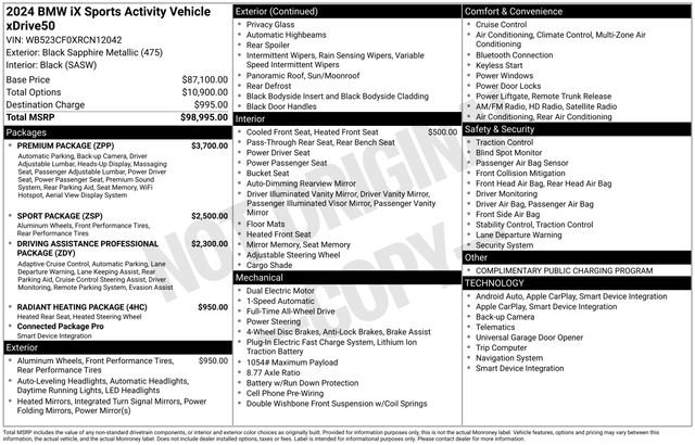 Certified 2024 BMW iX xDrive50 w/ Premium Package AWD/4WD image 40