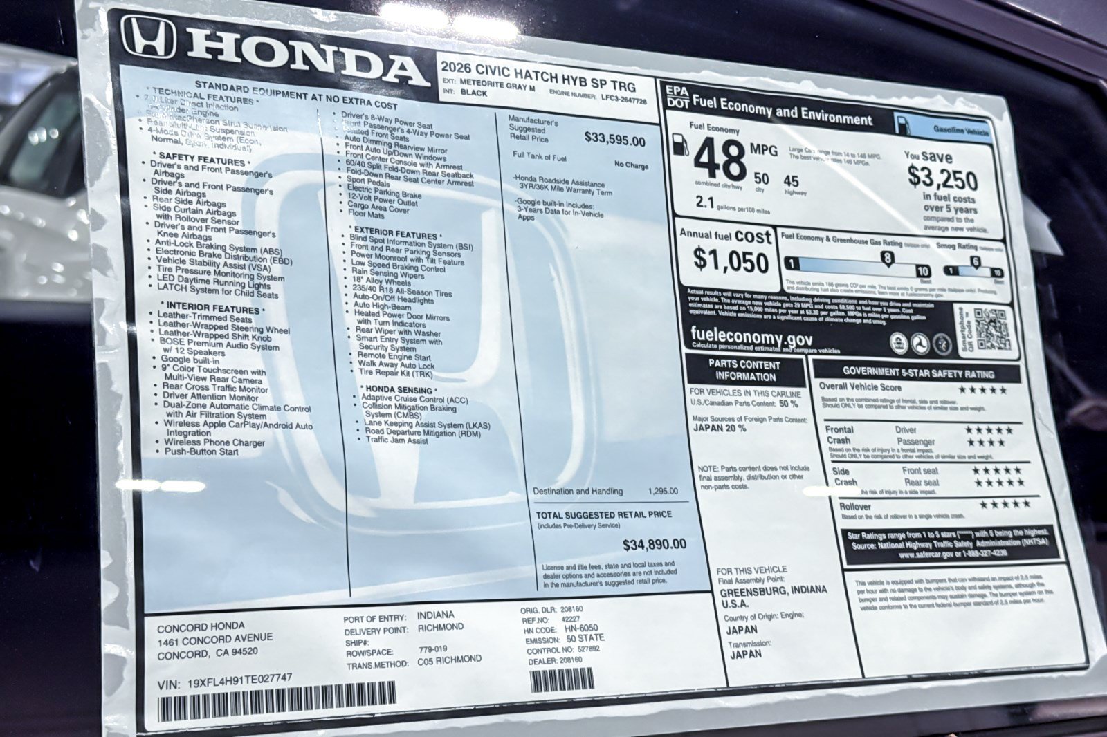 New 2026 Honda Civic Sport Touring image 34