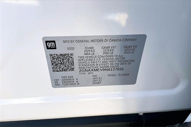 Used 2022 Chevrolet Equinox RS w/ RS Leather Package image 31