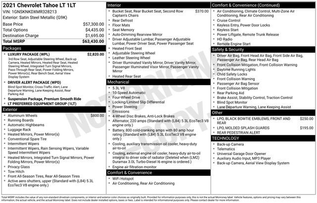 Used 2021 Chevrolet Tahoe LT w/ Luxury Package image 10