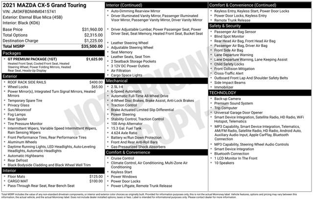 Used 2021 MAZDA CX-5 Grand Touring w/ GT Premium Package image 5