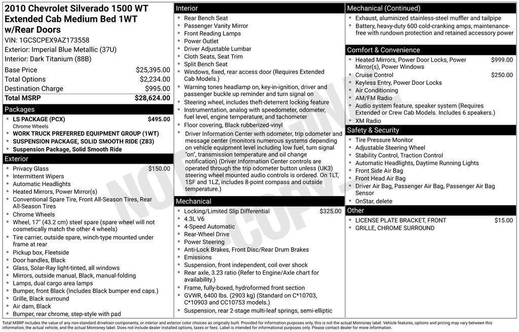 Used 2010 Chevrolet Silverado 1500 W/T w/ LS Package image 25