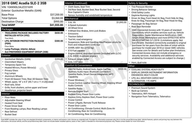 Used 2018 GMC Acadia SLE image 5