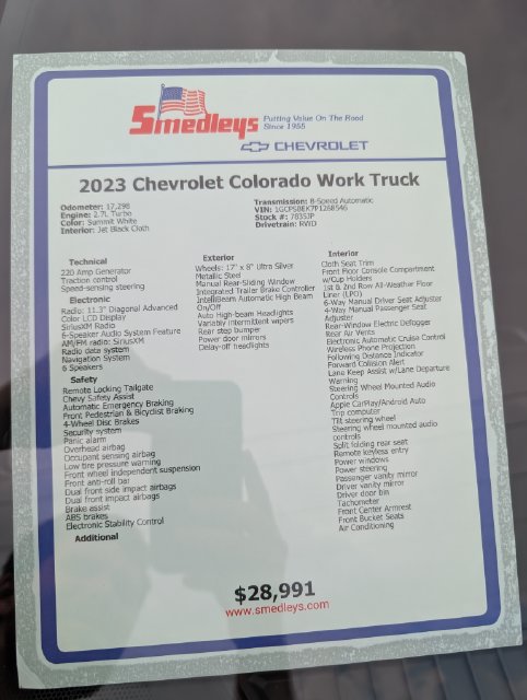 Used 2023 Chevrolet Colorado W/T RWD image 29