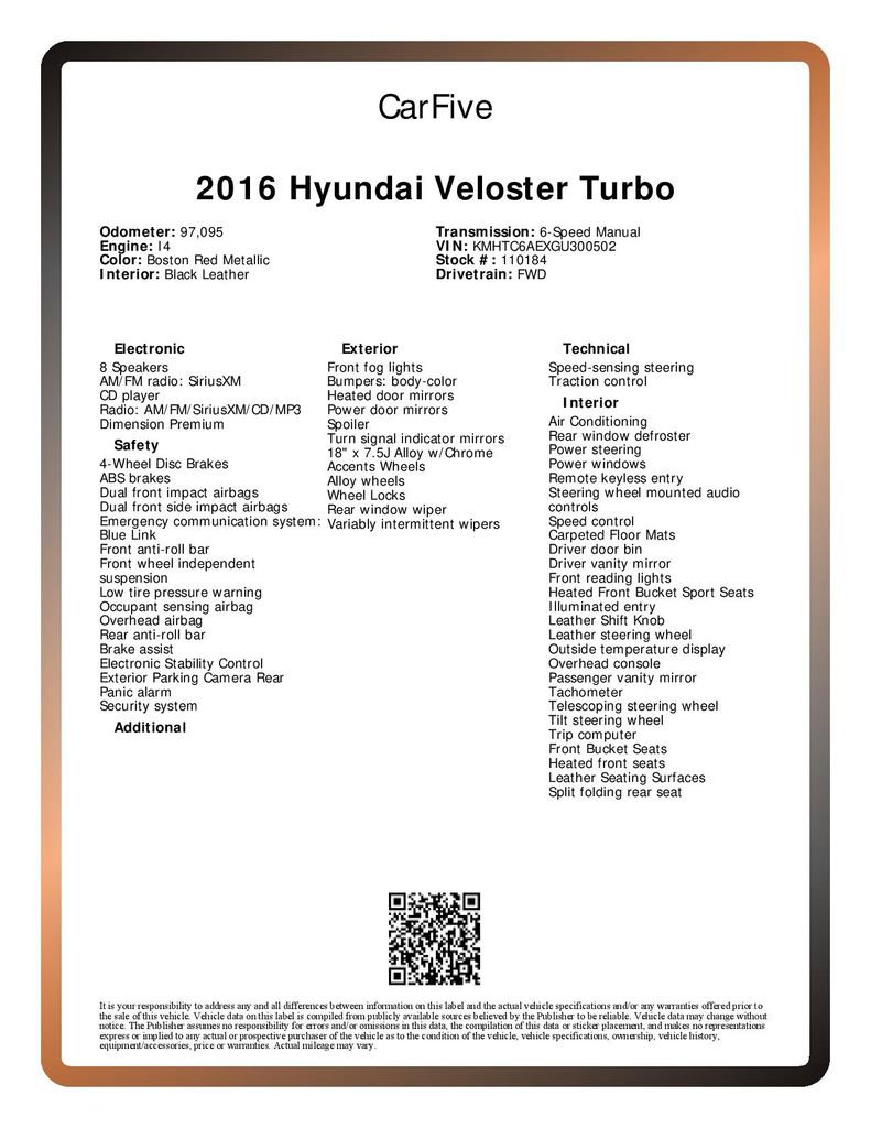 Used 2016 Hyundai Veloster Turbo image 39