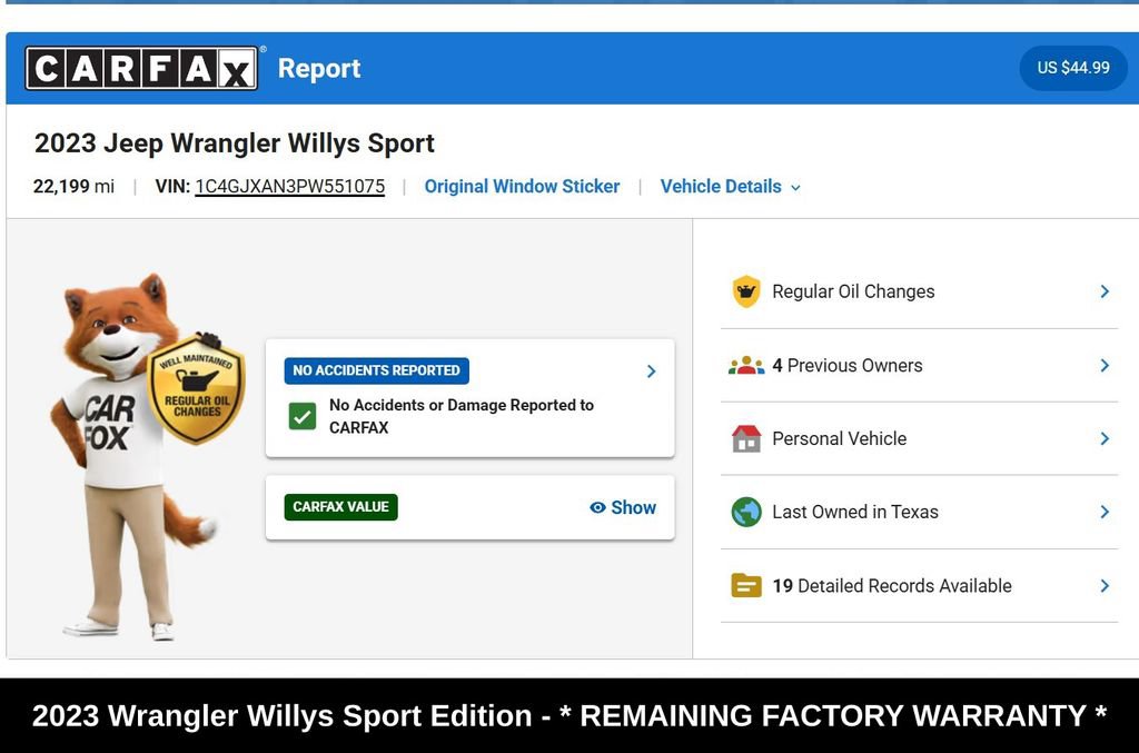 Used 2023 Jeep Wrangler Sport AWD/4WD image 9