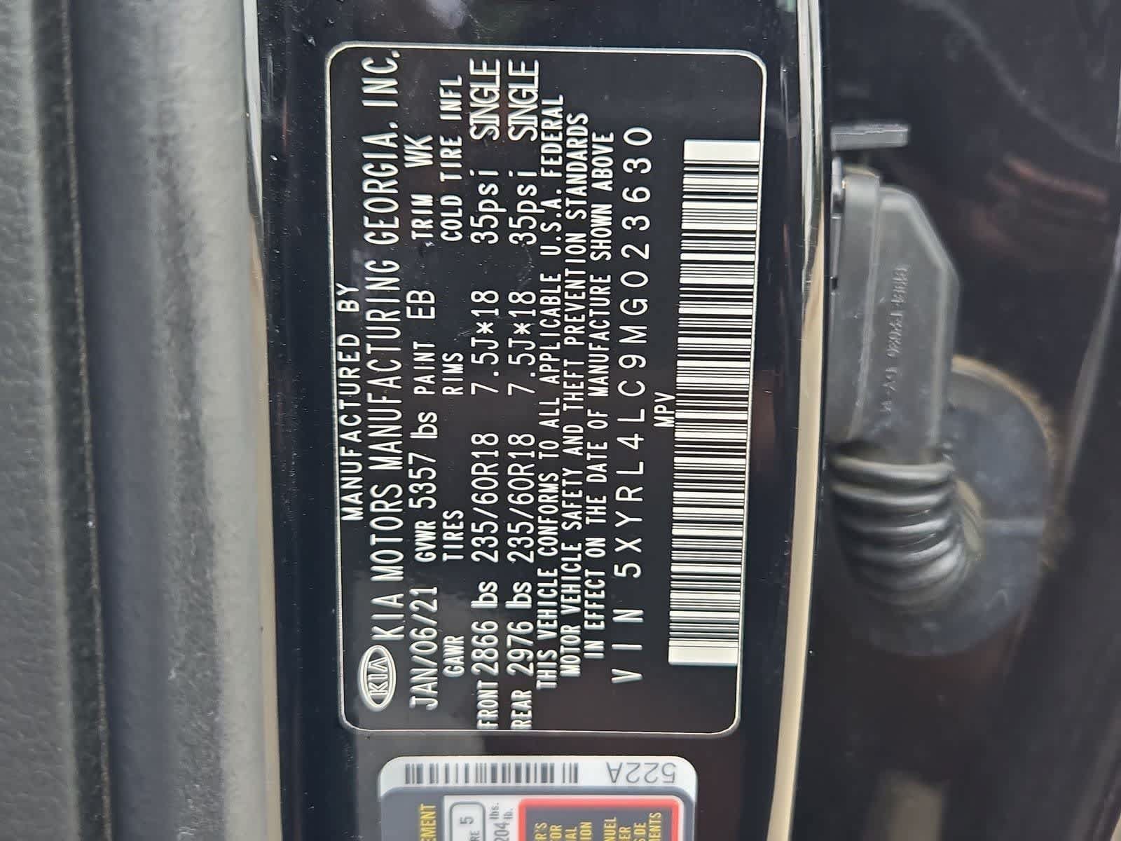 Used 2021 Kia Sorento S w/ Panoramic Sunroof Package FWD image 34