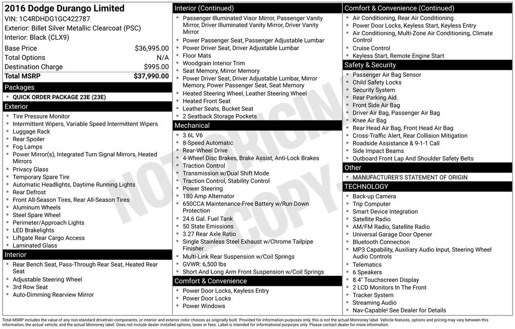 Used 2016 Dodge Durango Limited RWD image 28