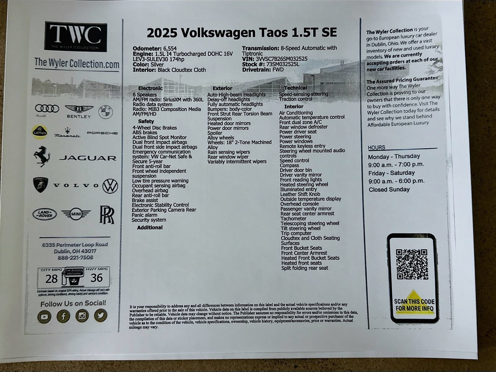 Used 2025 Volkswagen Taos SE FWD image 44