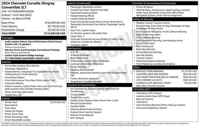 Used 2024 Chevrolet Corvette Stingray Preferred Conv w/ 2LT RWD image 25