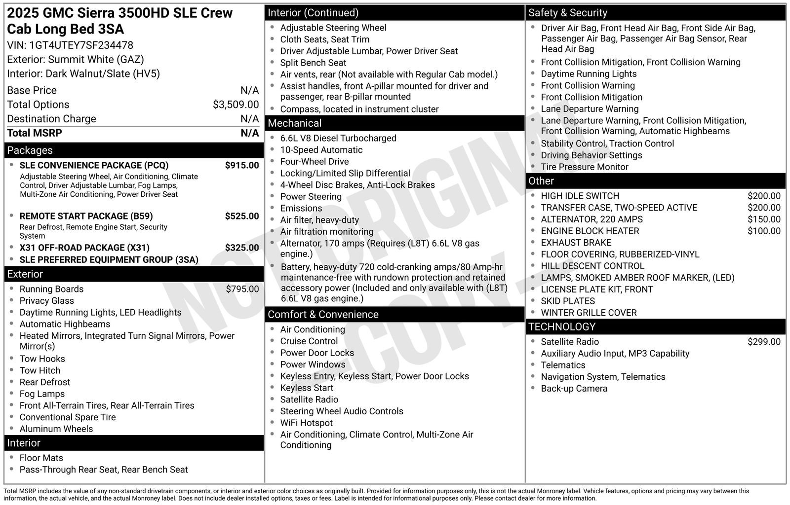 Used 2025 GMC Sierra 3500 SLE w/ SLE Convenience Package AWD/4WD image 49