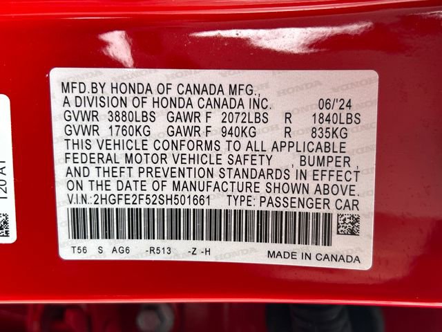 Certified 2025 Honda Civic Sport image 16