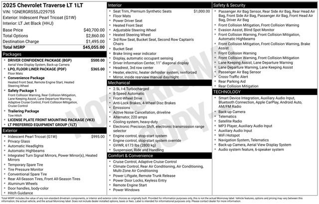 Used 2025 Chevrolet Traverse LT w/ Driver Confidence Package FWD image 39