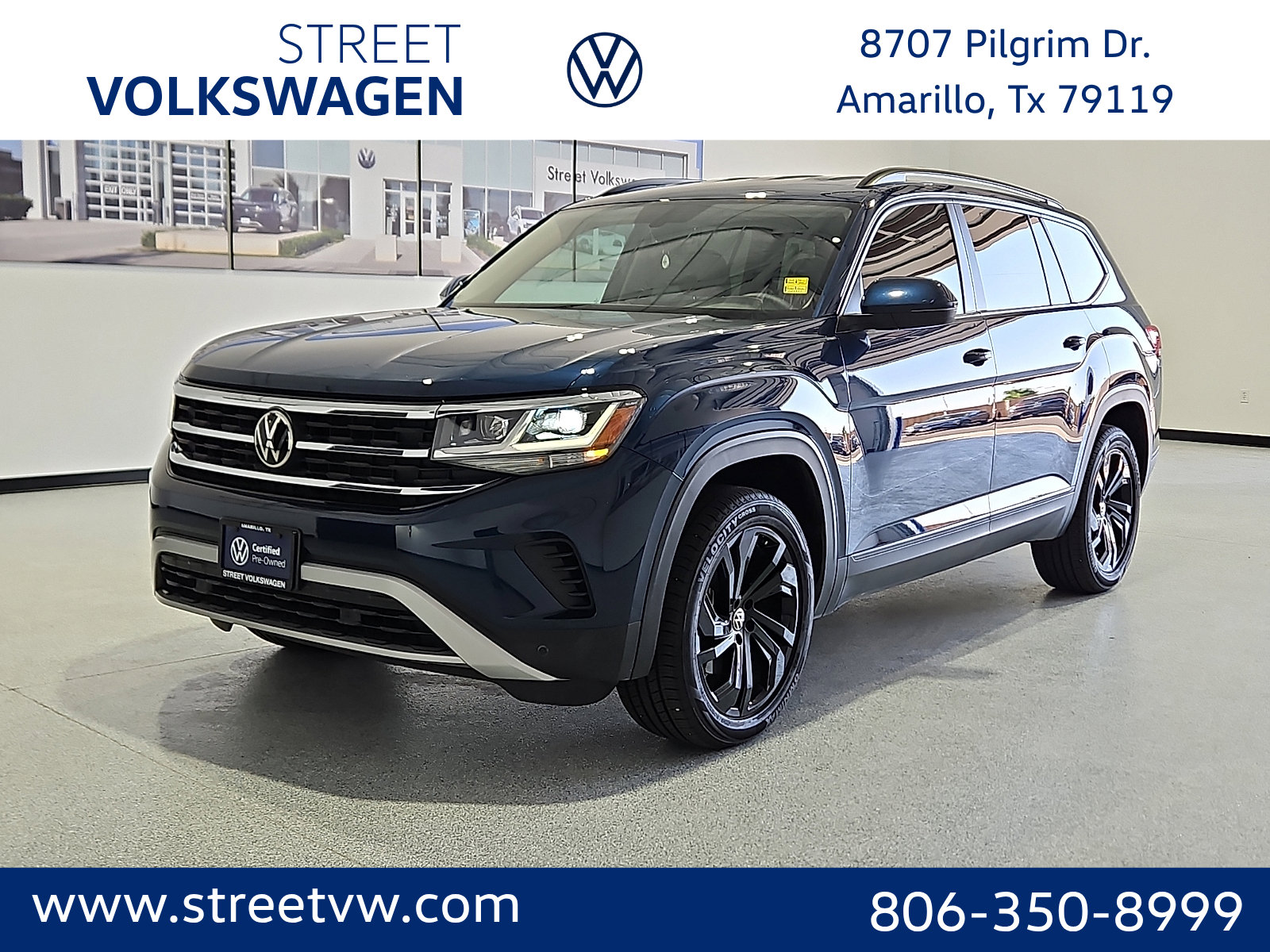 Certified 2022 Volkswagen Atlas SE w/ Black Wheel Package AWD/4WD image 1