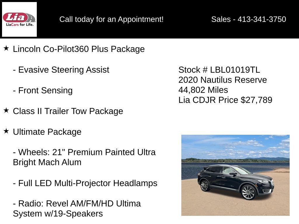 Used 2020 Lincoln Nautilus Reserve w/ Equipment Group 202A AWD/4WD image 16