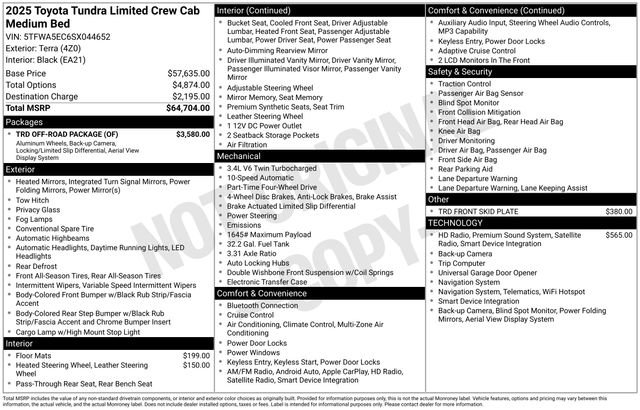 Used 2025 Toyota Tundra Limited w/ TRD Off-Road Package AWD/4WD image 34