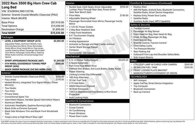 Used 2022 RAM 3500 Big Horn w/ Level A Equipment Group image 41