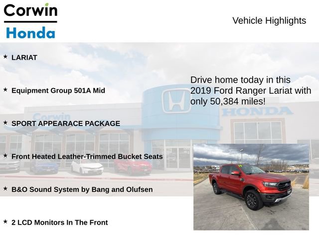 Used 2019 Ford Ranger Lariat w/ Equipment Group 501A Mid image 7