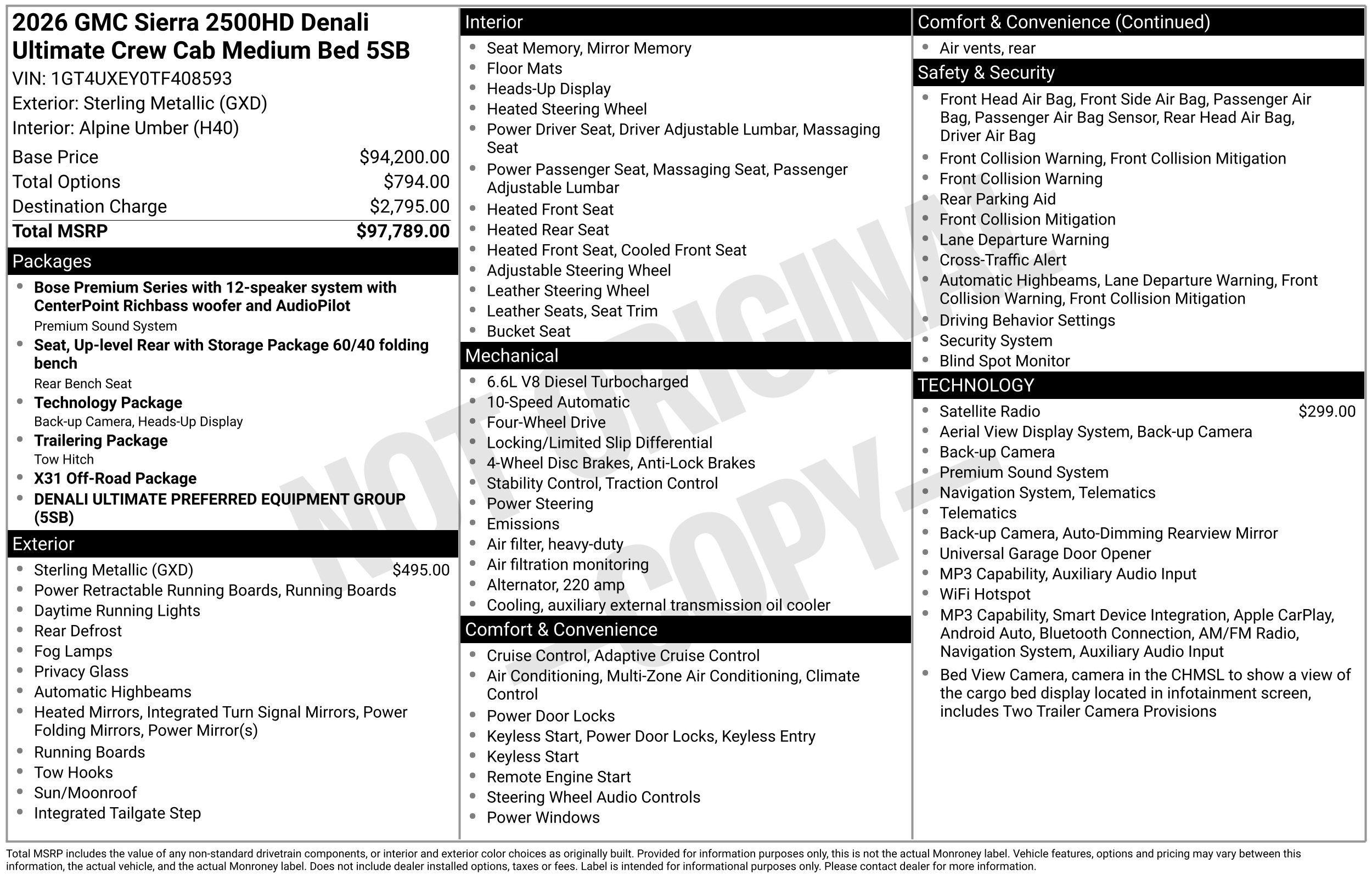 New 2026 GMC Sierra 2500 Denali Ultimate AWD/4WD image 3