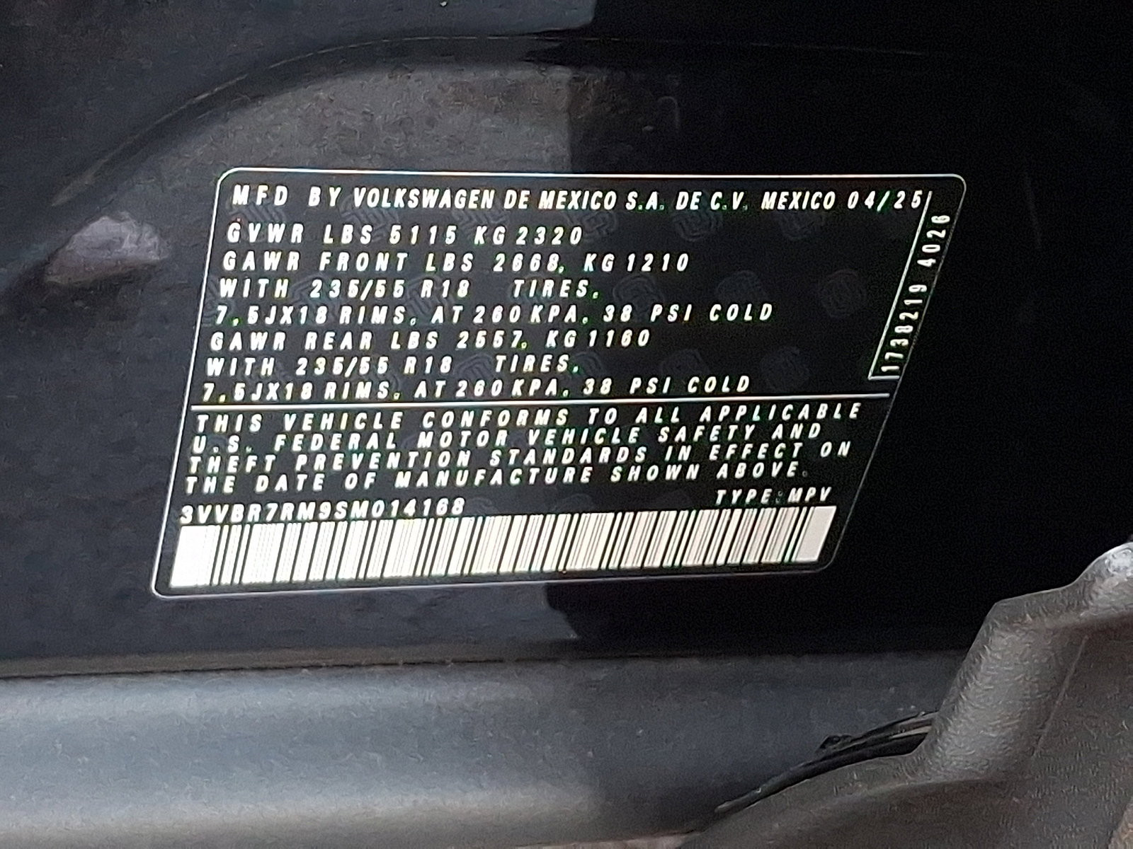 Certified 2025 Volkswagen Tiguan S image 25