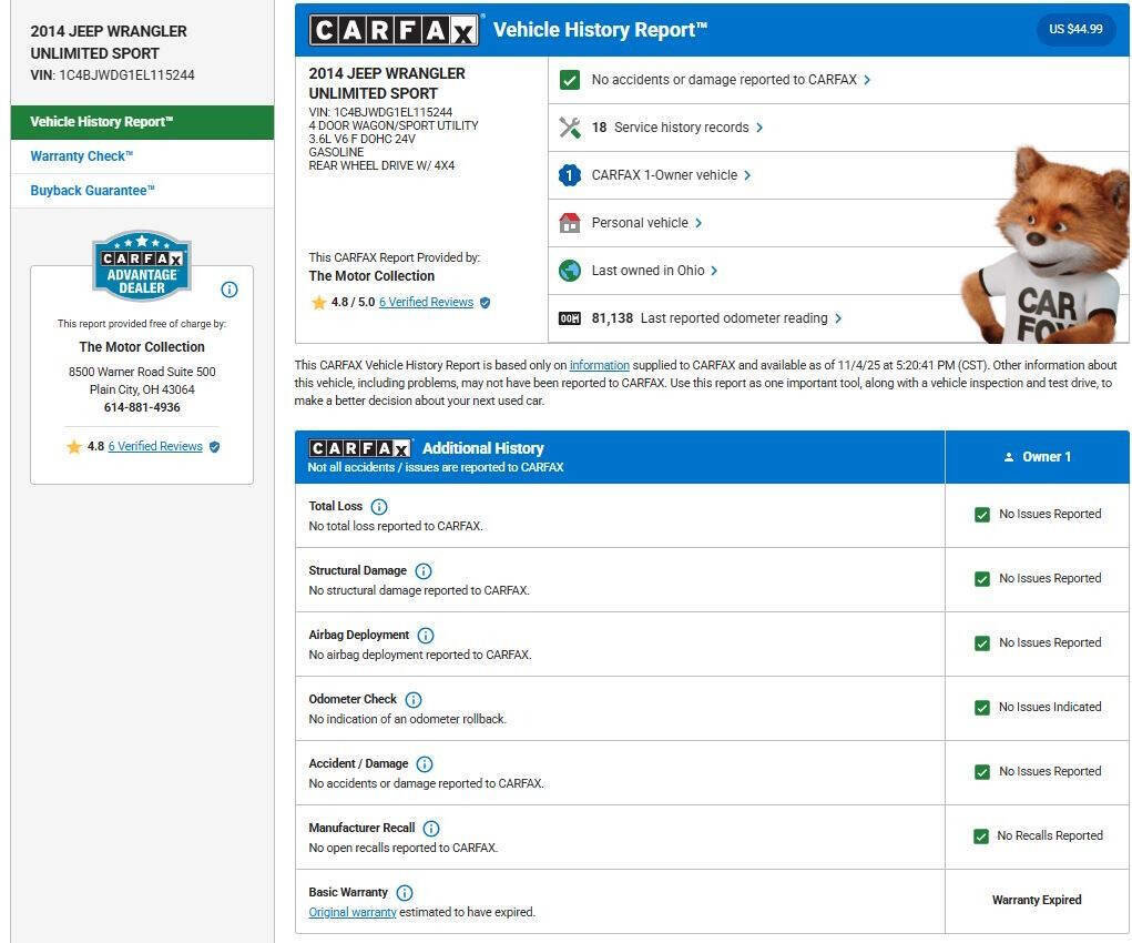 Used 2014 Jeep Wrangler Unlimited Sport w/ Quick Order Package 23S image 11