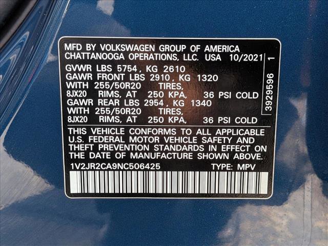 Used 2022 Volkswagen Atlas SE w/ Panoramic Sunroof Package image 26