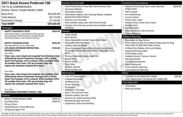 Used 2021 Buick Encore Preferred w/ Safety Package II image 3