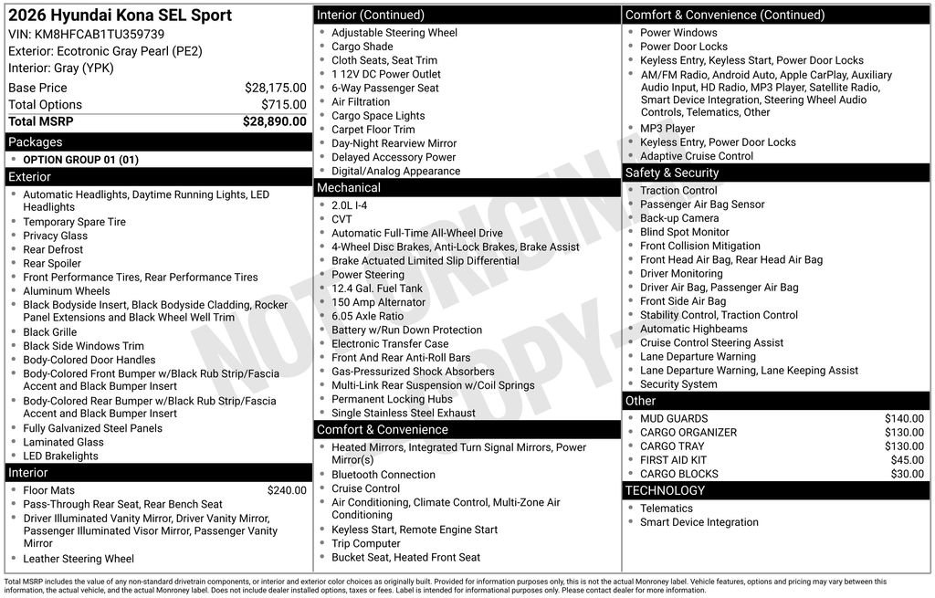 Certified 2026 Hyundai Kona SEL Sport image 37