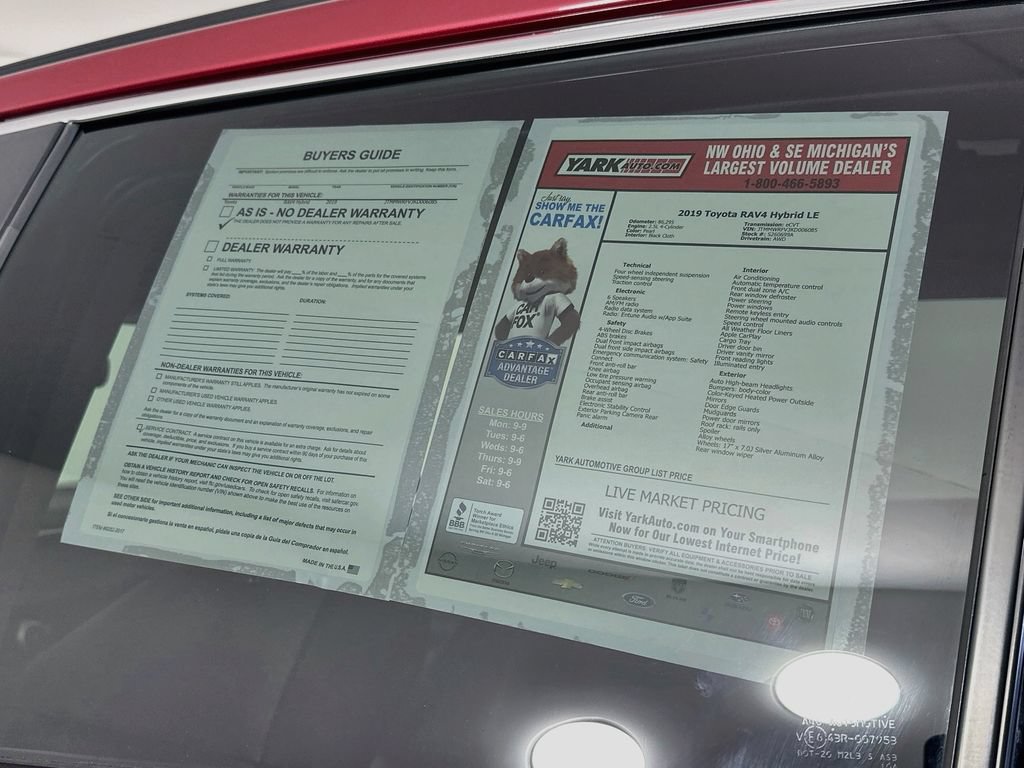 Used 2019 Toyota RAV4 LE w/ All Weather Liner Package AWD/4WD image 13