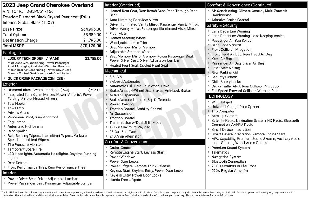 Certified 2023 Jeep Grand Cherokee Overland w/ Luxury Tech Group IV AWD/4WD image 38