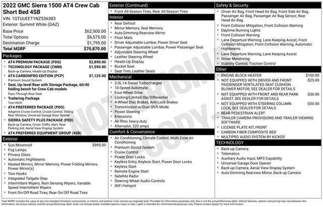 Used 2022 GMC Sierra 1500 AT4 w/ AT4 Premium Package AWD/4WD image 48