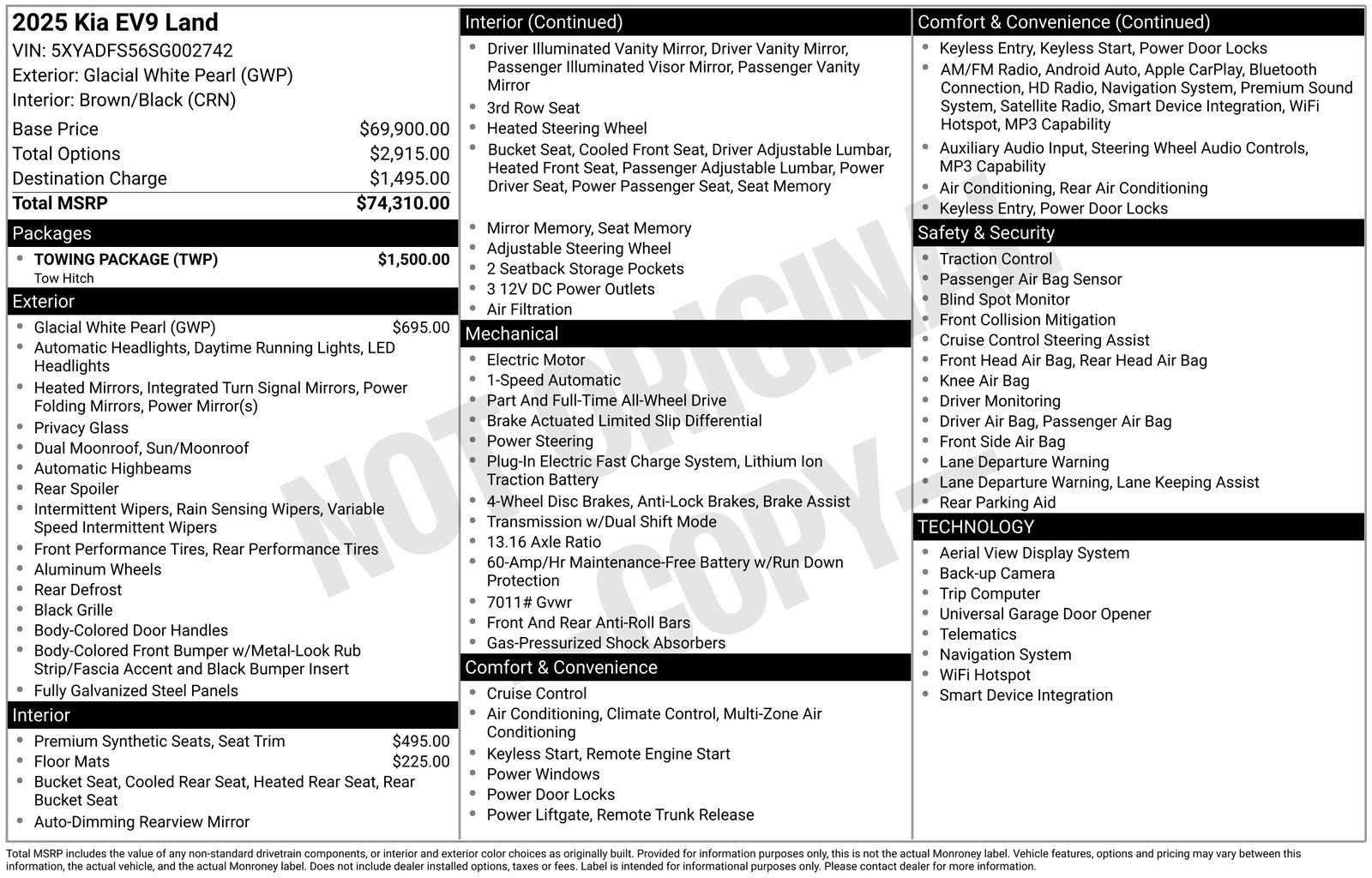 Certified 2025 Kia EV9 Land w/ Towing Package image 33