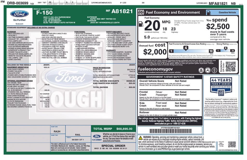 Used 2021 Ford F150 King Ranch w/ Equipment Group 601A High AWD/4WD image 13