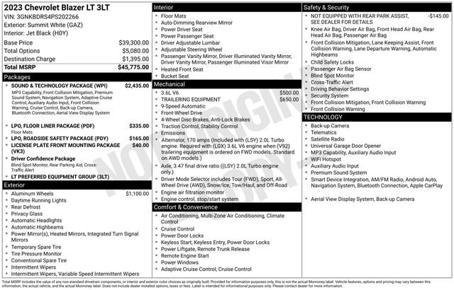 Used 2023 Chevrolet Blazer LT w/ Sound & Technology Package image 36