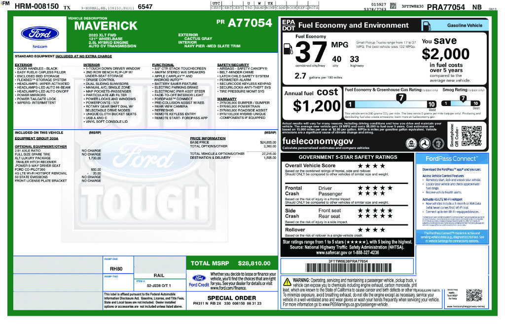 Used 2023 Ford Maverick XLT w/ XLT Luxury Package FWD image 6