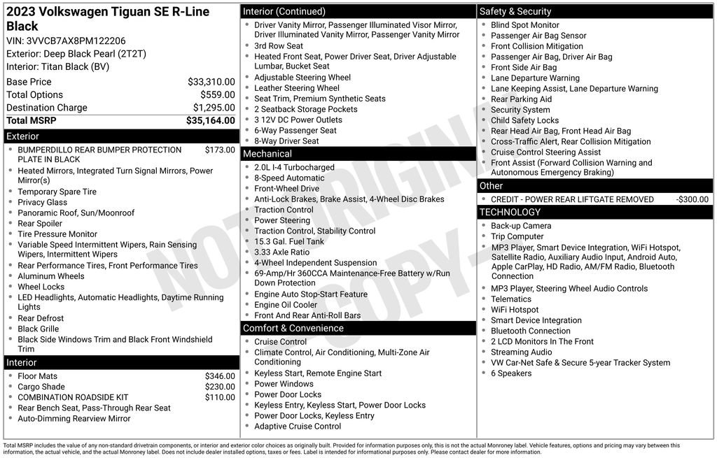 Used 2023 Volkswagen Tiguan SE R-Line FWD image 10